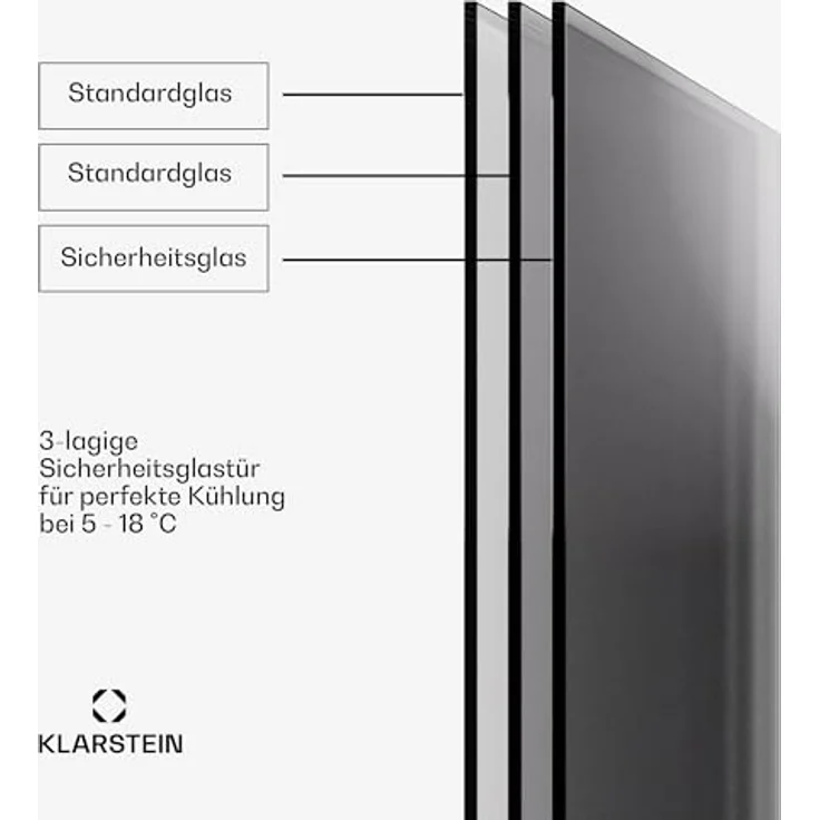 Klarstein Shiraz 8 Uno Weinkühlschrank, 8 Flaschen, 8-18 °C, Touch-Control, Schwarz – Bild 4
