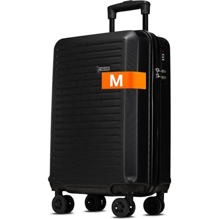 NOWI Handgepäck Koffer M 38L – Hartschalen-Trolley mit Zahlenschloss und 4 Doppelrollen, ultraleicht – schwarz – Bild 1