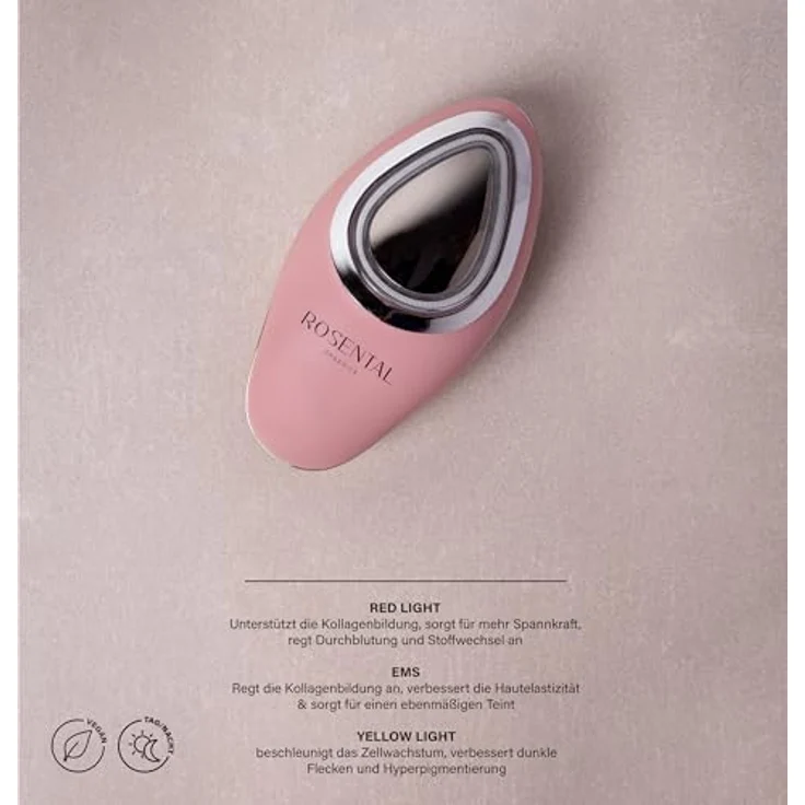 Rosental Organics EMS Cleansing Brush, Gesichtsreinigungsbürste mit Vibration, EMS & Lichttherapie, Silikonbürste für effektive Tiefenreinigung und Hautelastizität – Bild 3