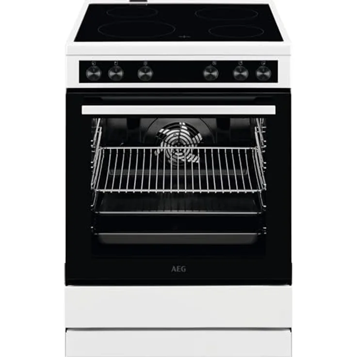 AEG CCB6206ABW, Standherd mit Glaskeramik-Kochfeld, 60 cm, Grillfunktion, XXL-Garraum, Energieeffizienzklasse A, weiß