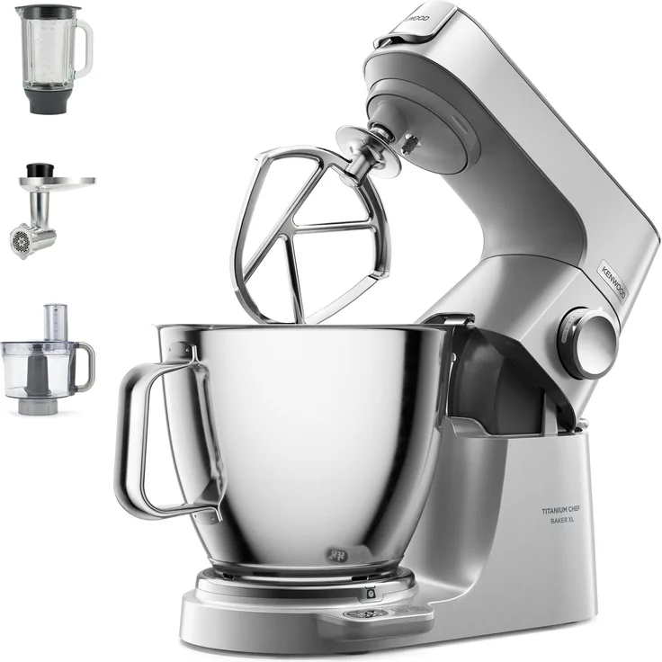 Kenwood KVL85.594SI Titanium Chef Baker XL Küchenmaschine, 1200W, 7L,5L Schüssel, silber, Serie: Titanium Chef Baker XL