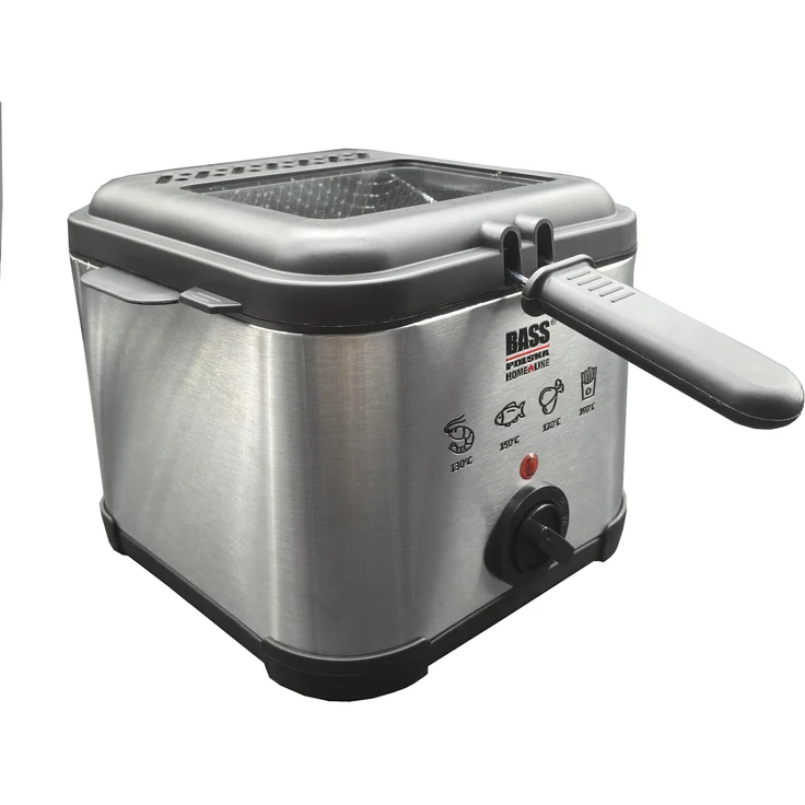 Bass Polska BH 10882, Fritteuse 3L 2000W mit Temperaturregelung bis 190°C und Edelstahlgehäuse – Bild 1