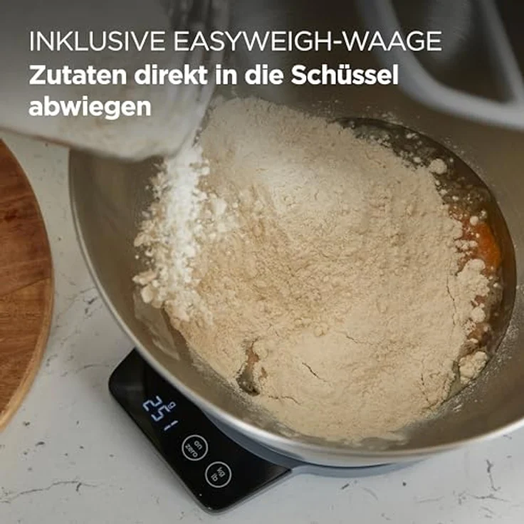 Kenwood Prospero+ KHC29A.R0SI Küchenmaschine, 4,3 L Edelstahlschüssel, inkl. 10-teiligem Zubehör-Set, EasyWeigh Waage, 1000W, Silber – Bild 3
