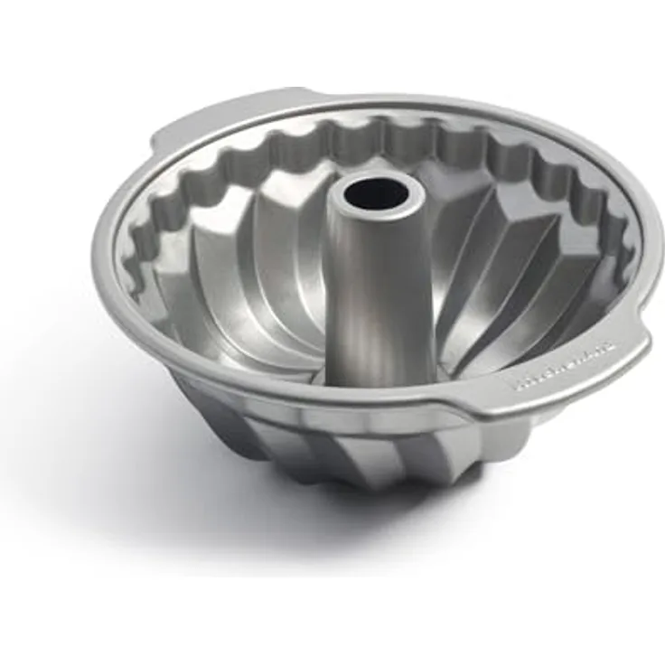 KitchenAid Bakeware Tulband-Kuchen-Bundt-Form, 24cm, aluminisiertem Stahl, PFAS-frei, Antihaftbeschichtung, grau, backofenfest bis 230°C, spülmaschinenfest