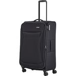 travelite 4-Rad Koffer Größe L Weichschale, Gepäck Serie CHIOS mit Dehnfalte + Kantenschutz, Trolley in zeitloser Optik, 78 cm, 90 - 97 Liter, Schwarz