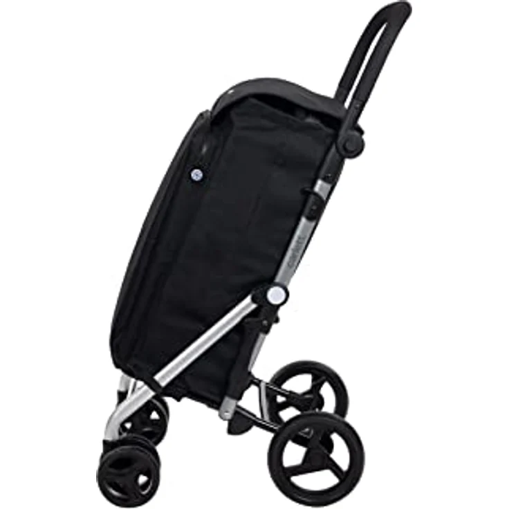Carlett - Faltbarer Supermarkt-Einkaufstrolley mit 4 Rädern und einem großen Fassungsvermögen von 32 kg, Haupttasche 58 l, Thermotasche 12 l und wasserfestem Stoff - Farbe Schwarz - Preisvergleich – Bild 3