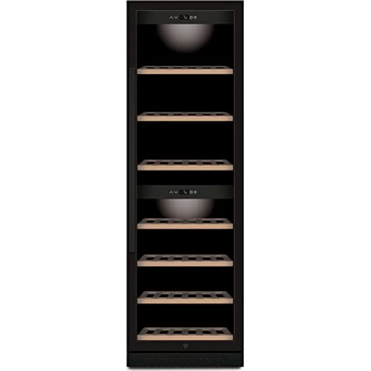 CASO WineChef Pro 180 black, Weinkühlschrank mit Kompressor, umbaufähig, WiFi Smart Control, Lagerung von bis zu 180 Flaschen, Touch-Bedienung, 2 Zonen, Temperaturbereich jeweils 5 - 20 °C
