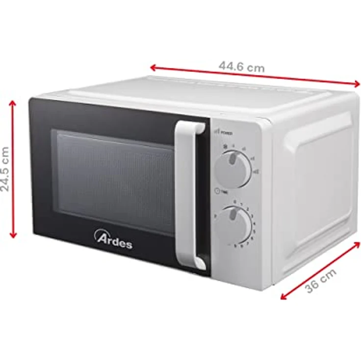 Ardes Mikrowellenherd AR6520, 20 Liter, 700W, 6 Leistungsstufen, Garmodi, Timer, Innenbeleuchtung, Drehteller – Bild 3