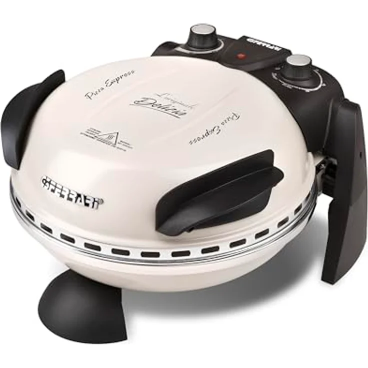 G3 Ferrari elektrischer Pizzaofen Delizia G1000617 Icy Cream - Weiß, bis 400 Grad mit feuerfestem Naturstein, Pizza in 3 Minuten, auch für Tisch und Garten – Bild 1