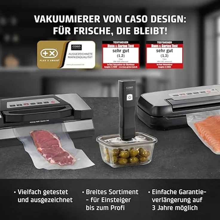 Caso Vakuumierer VRH 700 advanced Pro, 130W, Multi-Zyklus, bicolor, inkl. 1 Rolle 20 x 300 cm, 1 Rolle 28 x 300 cm – Bild 13