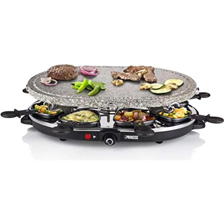 Princess Raclette Grill für bis zu 8 Personen - mit Steingrill und spülmaschinenfestes Zubehör, 162720 – Bild 6