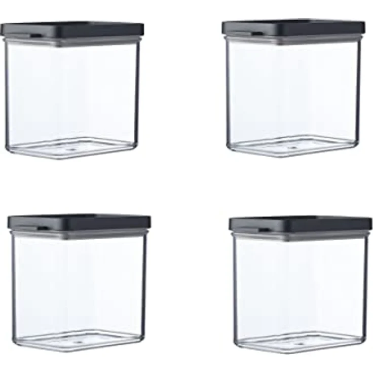 Mepal Omnia Vorratsdosen-Set 1100 ml Nordic Black stapelbar & platzsparend – Bild 2