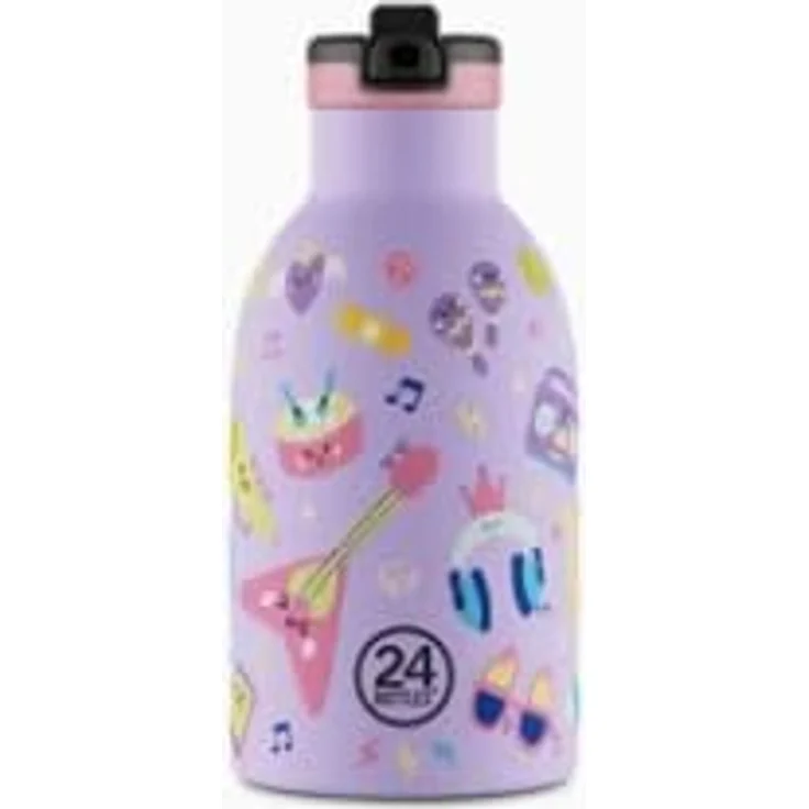 24BOTTLES Thermo Trinkflasche Kinder mit Strohhalm, 330ml, auslaufsicher, thermoisoliert, Music Friends