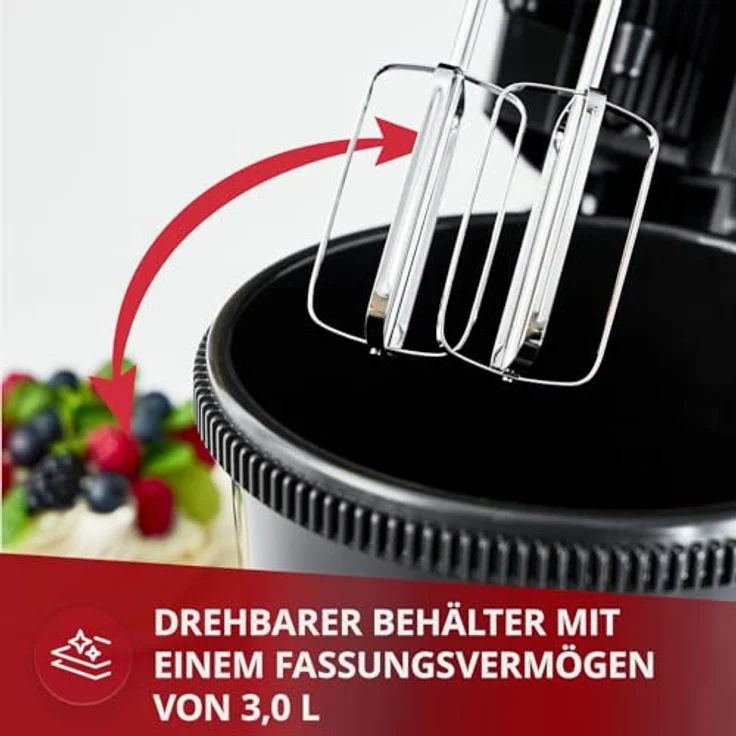 MPM Mikser ręczny MPM MMR-20Z/C z misą obrotową czarny, Küchenmaschine, Schwarz – Bild 3
