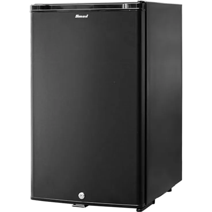 Smad Wohnmobil Kühlschrank 12V 230V, 50L, leiser Absorber Kühlschrank mit Schloss und Wendetür, schwarz