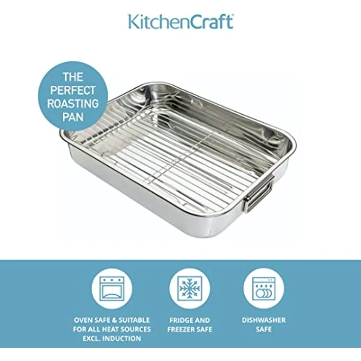 Kitchen Craft Bräter mit Rost aus Edelstahl – Bild 5