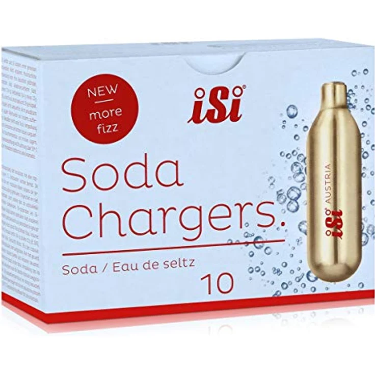 iSi Soda Chargers - 10 Soda-Kapseln für kohlensäurehaltiges Wasser in Gold, 84 g (5er-Packung) – Bild 2