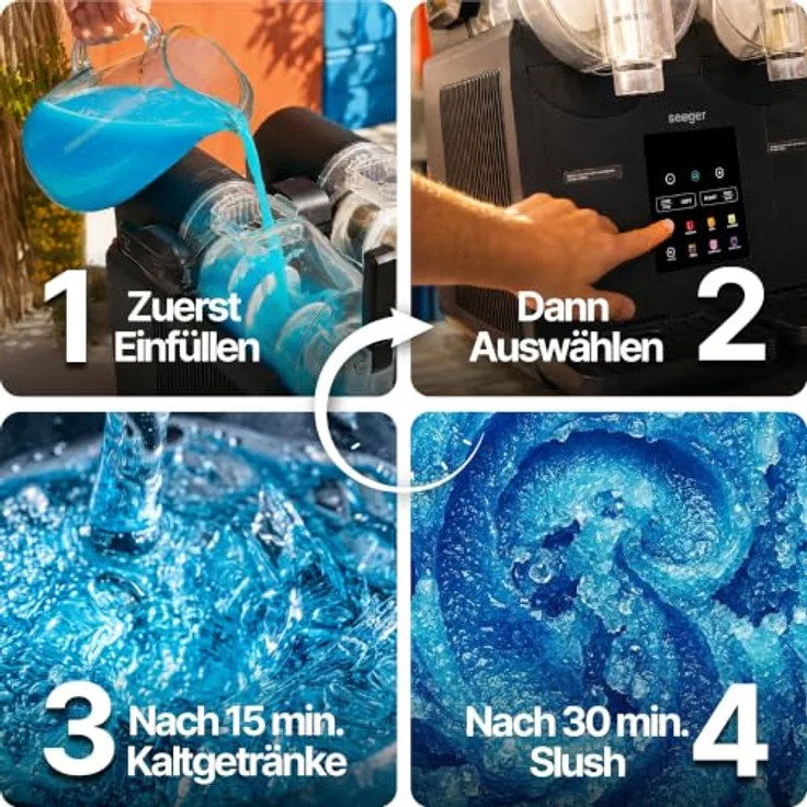 Seeger SuperSlush Twin, Slush-Eismaschine mit 2 separaten 2-Liter-Behältern und InstantFreeze-Technologie – Bild 4