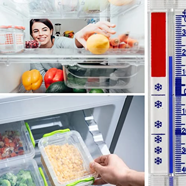 Lantelme 3 Stück Kühlschrankthermometer Set auch für Gefrierschrank Eisschrank geeignet Kühlschrank Thermometer Analog mit Haken + / - 40 °C 4883 – Bild 3