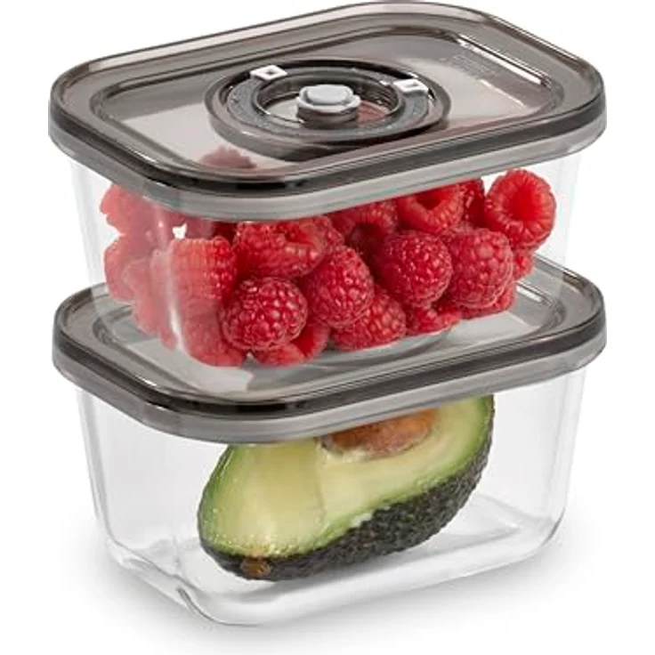 CASO VacuBoxx Eco-Duo S - Vakuum-Frischebehälter / 2 Behälter mit je 500 ml / BPA-Frei / hitzebeständig, spülmaschinenfest, gefriergeeignet - Preisvergleich – Bild 1
