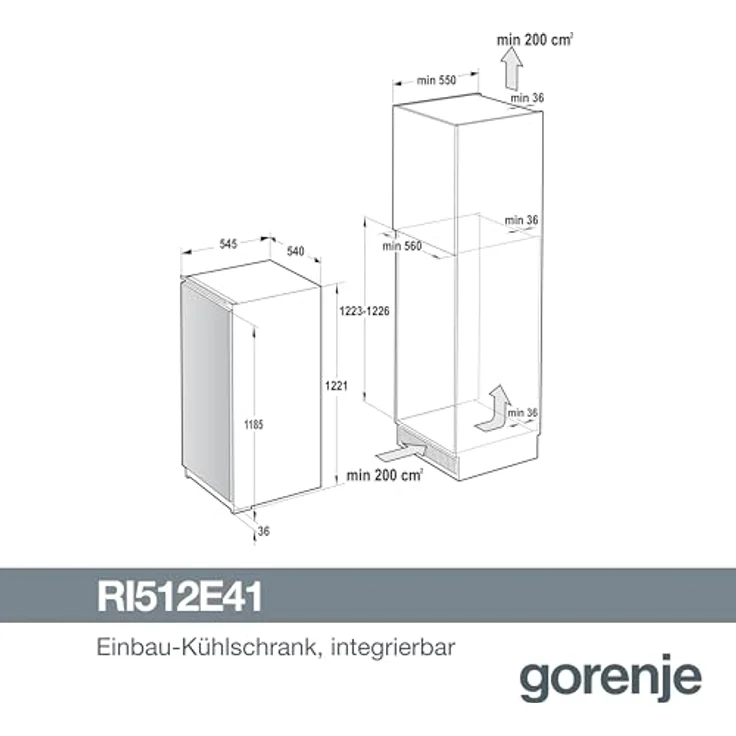 Gorenje G400 Einbau Kühlschrank, 197 l, N-ST, 35 dB, Schlepptürtechnik, Weiß – Bild 3