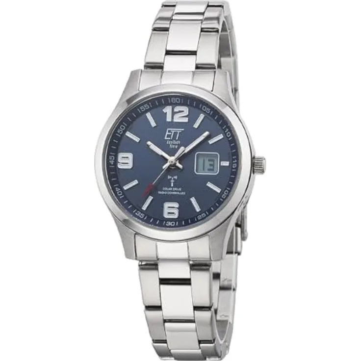 ETT Eco Tech Time Funk Solar Damen Uhr Analog mit Edelstahl Armband ELS-11589-32M