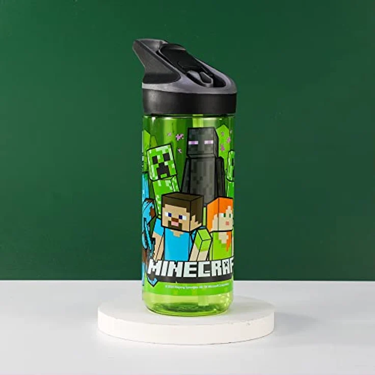 Storline Trinkflasche Minecraft 620 ml, Premium mit Druckknopfdeckel für Schule & Freizeit, Ecozen Material – Bild 5