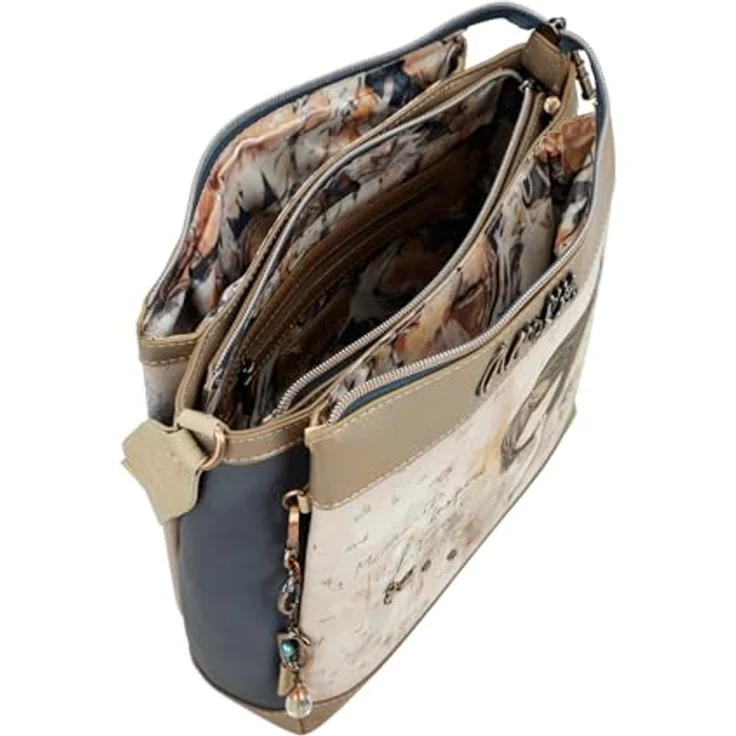 Anekke Umhängetasche Crossbody Bag, Multicolor (taupe/beige/blau), mit top Organisation in Inneren – Bild 5