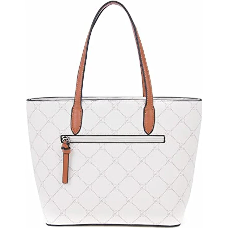 Tamaris TAS Anastasia Shopper, Feinsynthetik mit Karo-Design, nude, mit Reißverschluss und Umhängeriemen – Bild 4