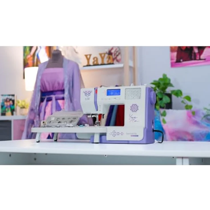 Bernette b38 Yaya Han, Nähmaschine mit 95 Programmen, automatischer Fadenabschneider und einstellbarem Nähfußdruck – Bild 2