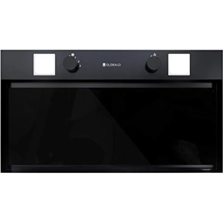 GLOBALO Dunstabzugshaube, Einbauhaube für Küche, Flachlüfter, mit Beleuchtung, Einbaubreite 60 cm, 3 Leistungsstufen, Gehärtetes Glas und Lackierter Stahl, Spedtero 60.2 Black, Schwarz, 45 dB, 570m3/h