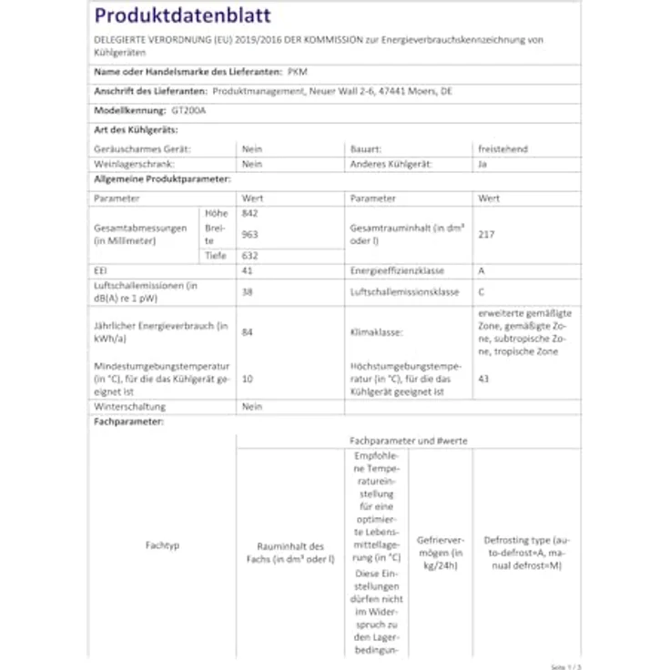 PKM GT200A Gefriertruhe, 217 L, Energieeffizienzklasse A, 4 Sterne, weiß – Bild 3