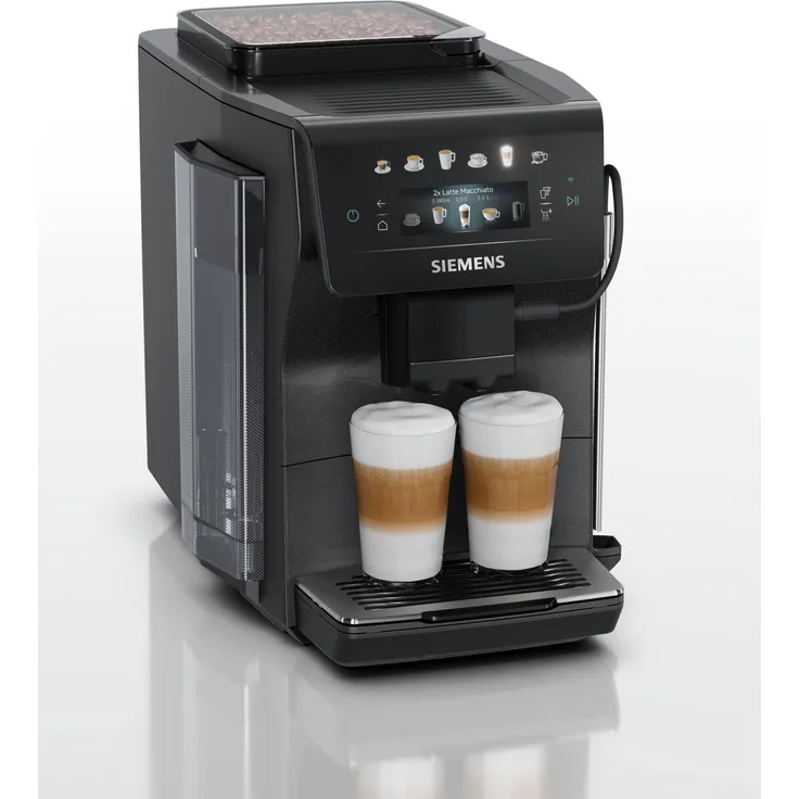 Siemens EQ600 iAroma TP603E08, Kaffeevollautomat mit 1,8 l Wassertank, integriertem Mahlwerk, 1500 W, schwarz