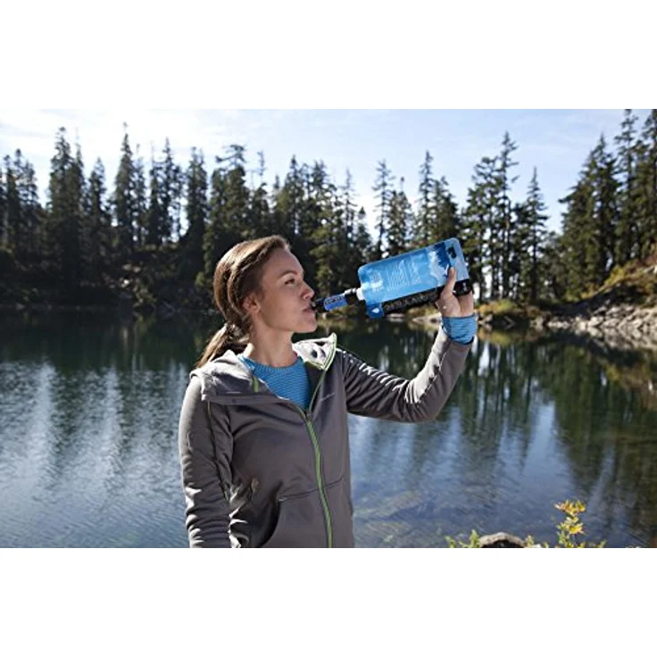 Sawyer MINI Wasserfilter SP128, kompakter Hohlfasermembranfilter mit 378.540 Liter Filterkapazität, Blau – Bild 2