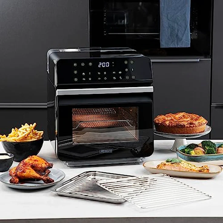 Princess Mini-Backofen Airfryer und digitaler Dampfgarer 182085 3-in-1-10 l – 900 g Pommes Frites – Dampfreinigungsfunktion – Bild 2
