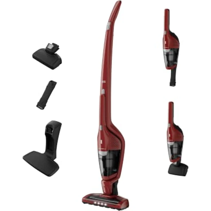 AEG Ergorapido Plus CX7-3-45CR, 2in1 Akku Staubsauger mit 50% stärkeren Saugkraft, rot – Bild 1