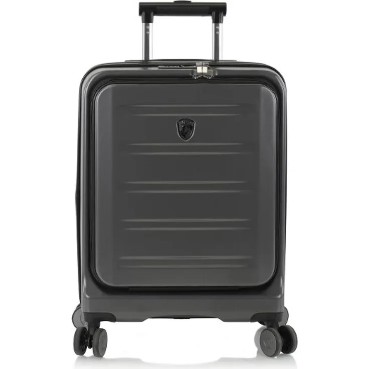 Heys Hatch Kabinentrolley 53 cm, 4 Rollen, Laptopfach, Dehnfalte, schwarz, 100% Polycarbonat