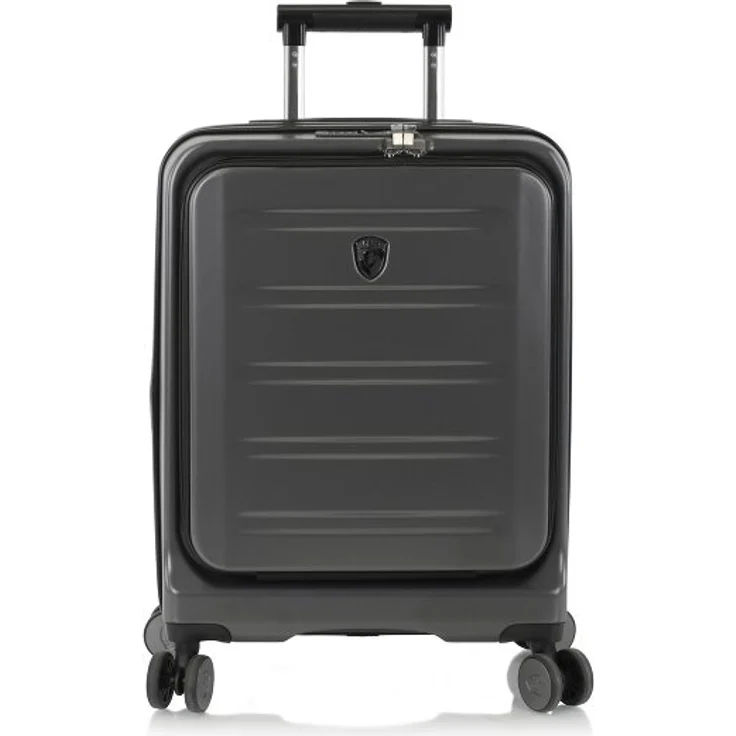 Heys Hatch Kabinentrolley 53 cm, 4 Rollen, Laptopfach, Dehnfalte, schwarz, 100% Polycarbonat