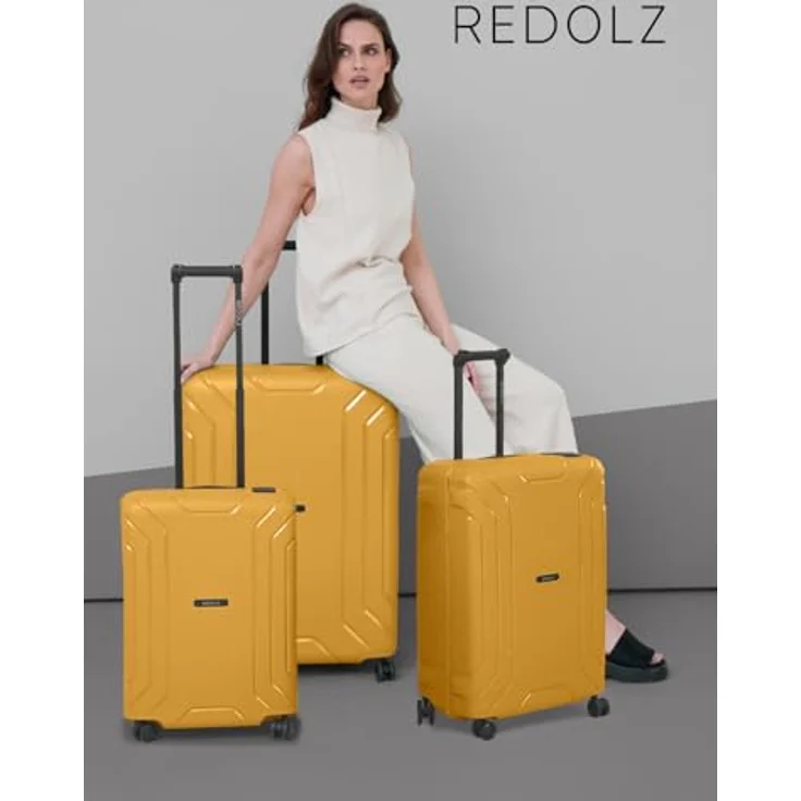 REDOLZ Hartschalen Koffer-Set 3-teilig ohne Reißverschluss | 3-Punkt-Verschluss-System | aus hochwertigem Polypropylen Material | 4-Doppelrollen & TSA-Schloss für Damen & Herren (Essentials 15) – Bild 4