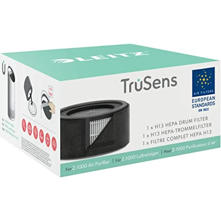 Leitz TruSens Ersatz-2-In-1 H13 HEPA-Filter für den Leitz TruSens Z-1000 Luftreiniger, Entfernt Viren, Allergene, Tierhaare, Staub, Bakterien, Gerüche und Rauch, H13-HEPA-Filter gemäß EN 1822, 2415141 – Bild 1