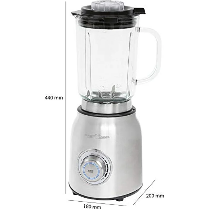 ProfiCook PC-UM 1207 Standmixer, 1200W, 1,75l, Glasbehälter, Longlife-Profi Motor, edelstahl – Bild 6