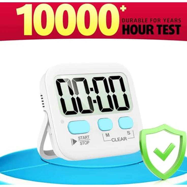 Küchen-Timer, 2 Stück, digitale Küchen-Timer [2020er-Version], magnetischer Countdown-Timer mit lautem Alarm, große Ziffern, Ständer für Kochen, Klassenzimmer, Badezimmer, Lehrer, Kinder, AAA-Batterie enthalten – Bild 6