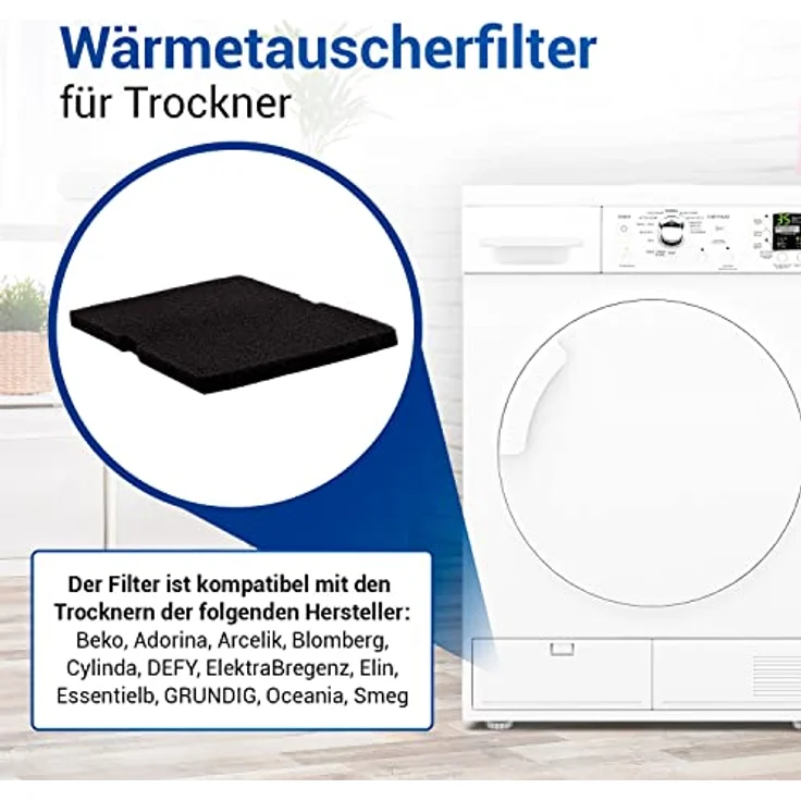 VIOKS Schwammfilter 7x, Ersatz-Filter für Beko Trockner 2964840200, effektives Flusensieb für Wäschetrockner DE8635RX und DS7512PA, 240x150mm – Bild 2