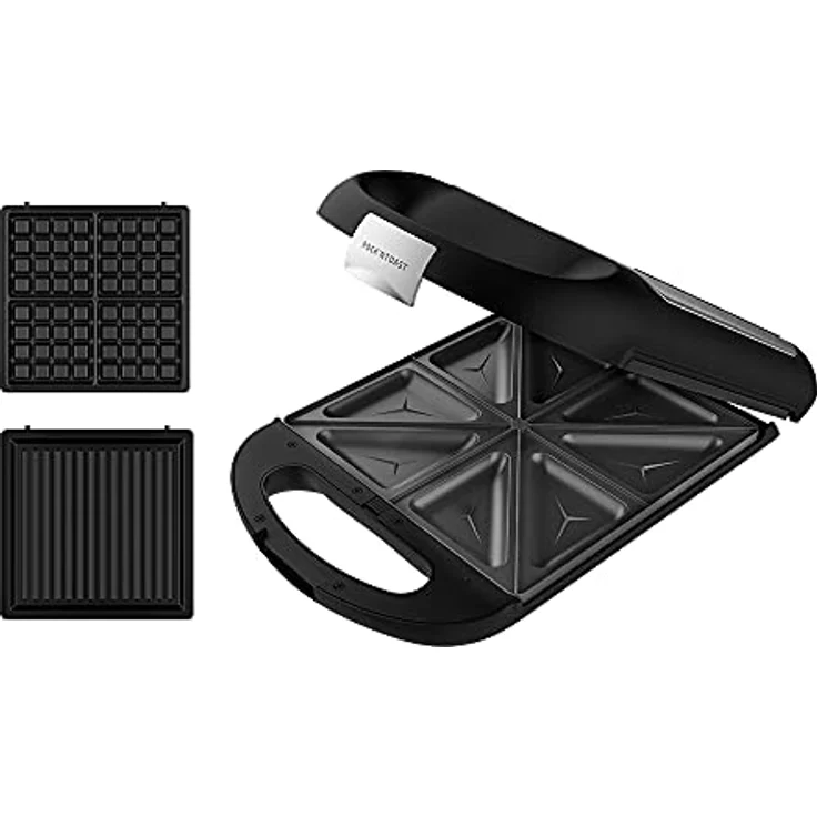 Cecotec Sandwichmaker Rock´nToast Family 3in1, Edelstahl, für 4 Sandwiches, 1500 W, mit 3 antihaftbeschichteten Platten – Bild 1