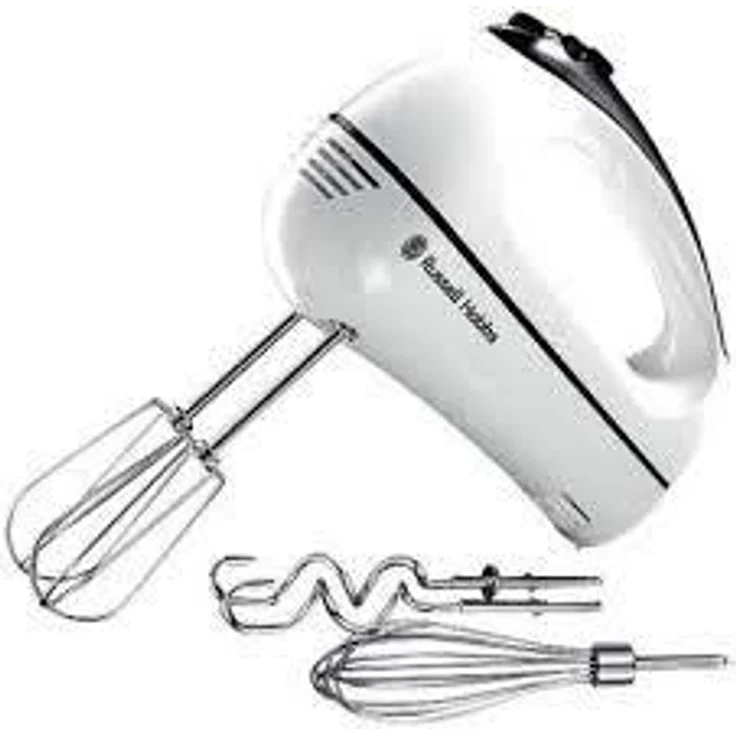 Russell Hobbs Aura Handmixer (5 Geschwindigkeitsstufen, Turbofunktion, 2 Quirle, 2 Knethaken, 380 Watt, 18965-56) weiß – Bild 3