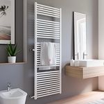 Schulte EP1685050 04 Badheizkörper München Spezial mit seitlichem Anschluss, 177 x 60 cm, Nabenabstand 85 cm, 900 Watt Leistung, alpin-weiß, Design-Heizkörper für Zweirohr-System