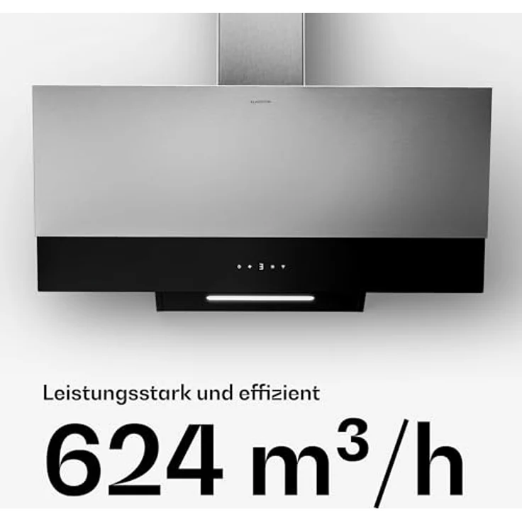 Klarstein Verosteel Dunstabzugshaube 90 cm – Kopffrei, 624 m³/h, A++, Touch-Bedienung, LED, Edelstahl & Glas, leise – Bild 4