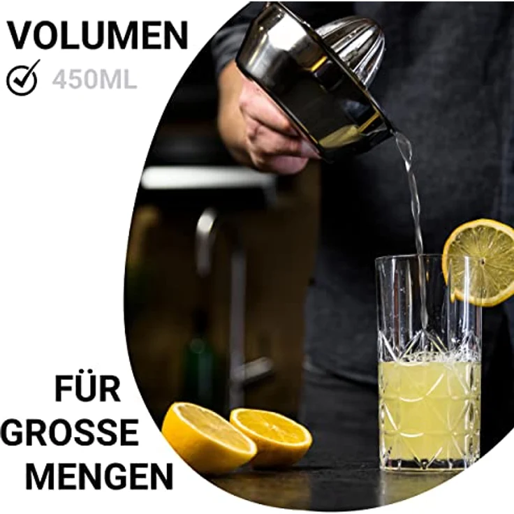 LINFELDT® Zitronenpresse Edelstahl - TOP SAFTPRESSE MANUELL | Orangenpresse Manuell - Zitruspresse Manuell | Zitruspresse Edelstahl, Zitronenpresse Handpresse, Orangensaftpresse – Bild 4