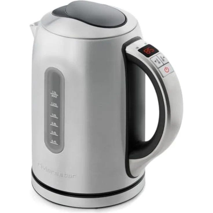 Riviera & Bar Wasserkocher Edelstahl 1,5L, 2200W, einstellbare Temperatur 50-100°C, LCD-Display, Warmhaltefunktion, Überhitzungsschutz, rostfreier Stahl – Bild 3