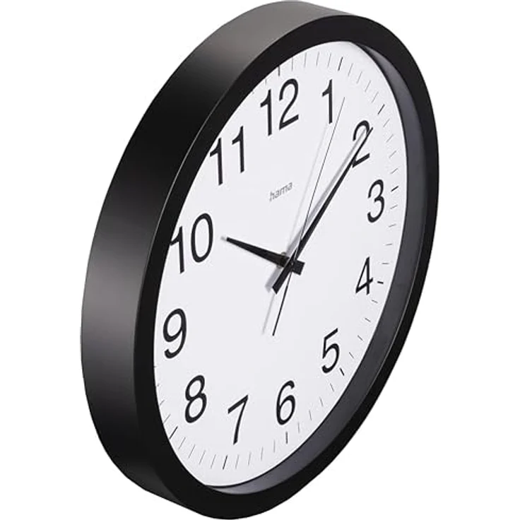Hama Aruba Wanduhr (40 cm), Quarzuhr mit schleichendem Sekundenzeiger, weißes Ziffernblatt – Bild 2